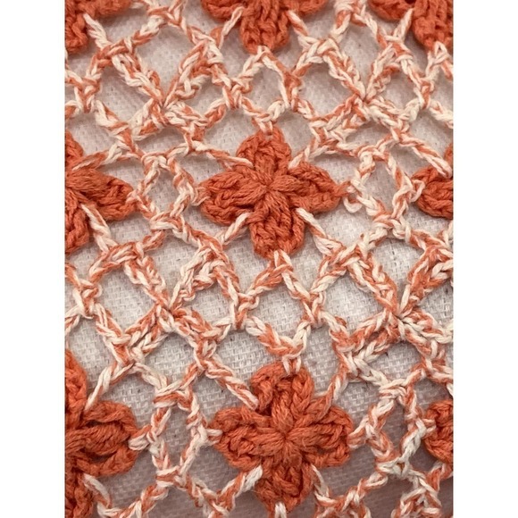 Pink/white crochet sweater with flowers, peasantcore, cottagecore, medium - Picture 2 of 5